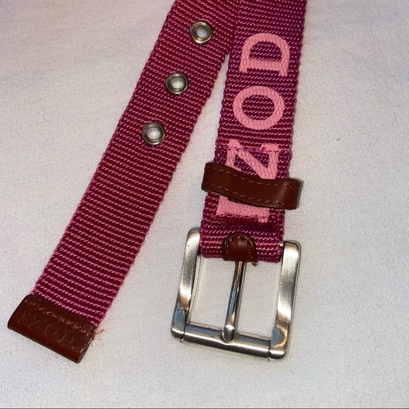 Pink IZOD fabric belt, Small - Picture 2 of 5